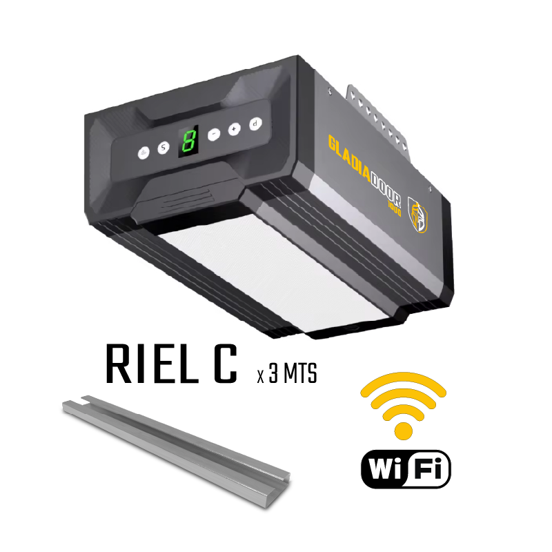 Gladiadoor 1000 Riel C Wifi / Motor para puerta de garaje
