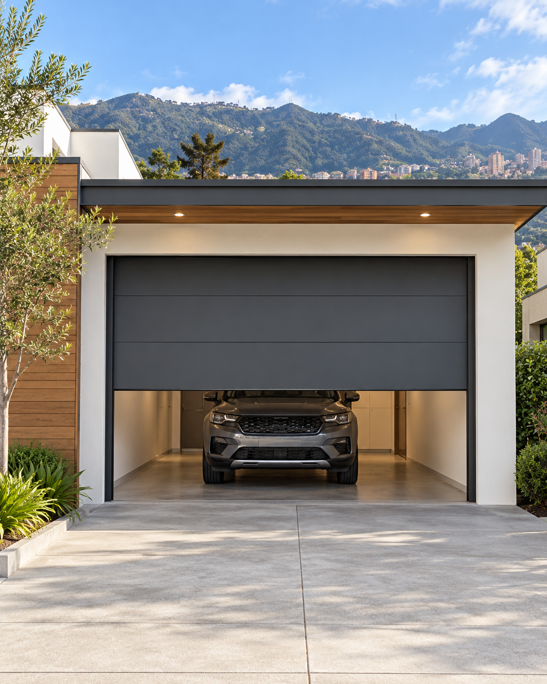 Puerta de garaje automática en casa